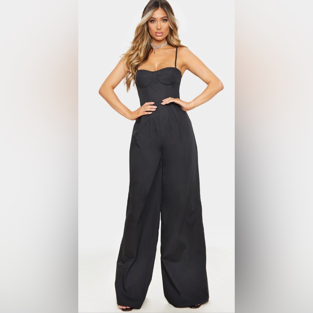 Black Corset Wide Leg Jumpsuit